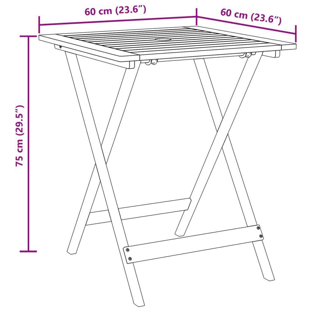 VidaXL set da bistrò Legno di acacia  