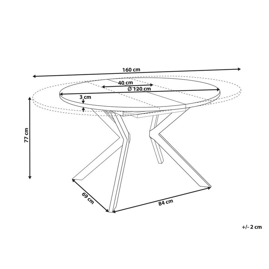 Beliani Tavolo da pranzo estensibile en Fibra a media densità (MDF) Moderno CARLEA  