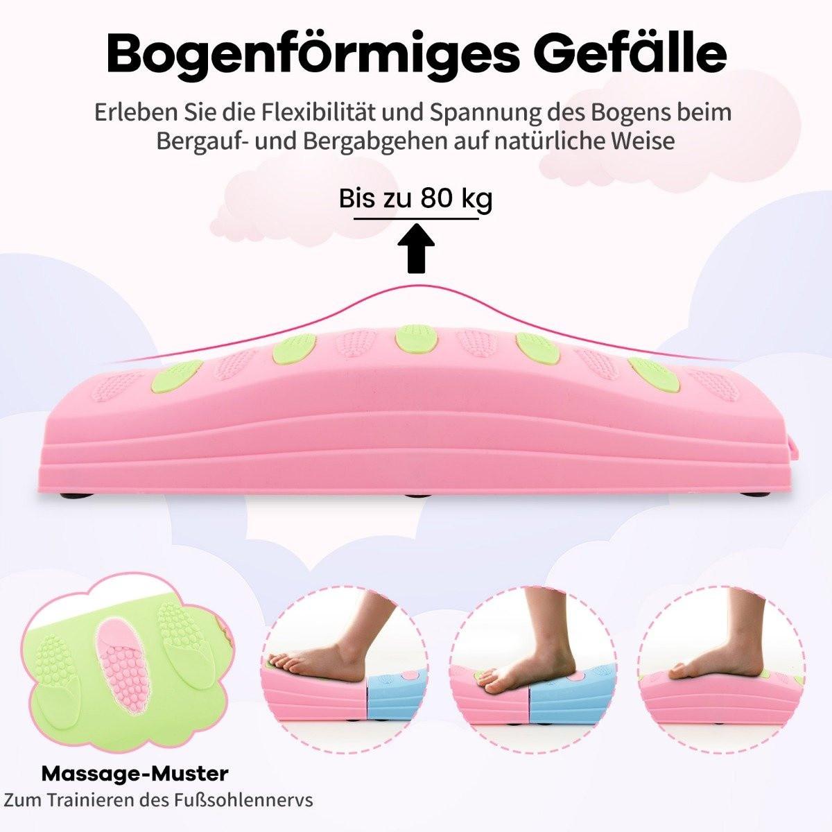 Northix  20 STK. Balancierbalken Set Kinder Balancierblöcke Trittsteine für drinnen & draußen Rosa 