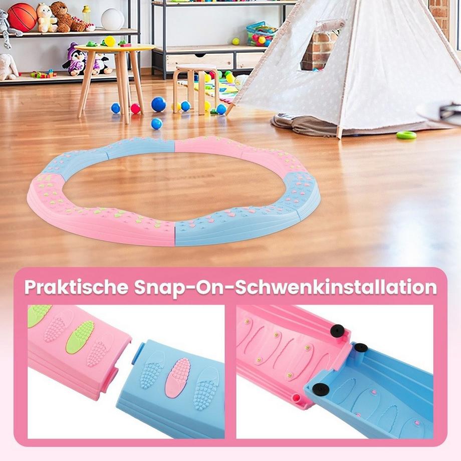 Northix  20 pièces. Jeu de poutres d'équilibrage blocs d'équilibrage pour enfants tremplins pour l'intérieur et l'extérieur rose 