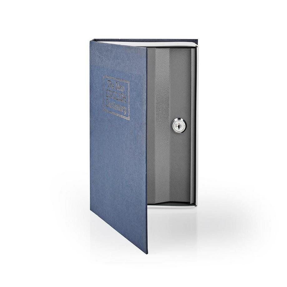 Nedis Cassaforte a libro | Foro per la chiave | Interno | Medio | Volume interno: 1,6 l | 2 chiavi incluse | Blu / Argento.  