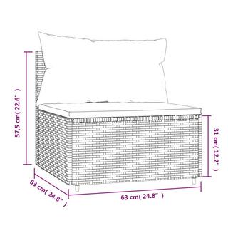 VidaXL Mittelsofa poly-rattan  