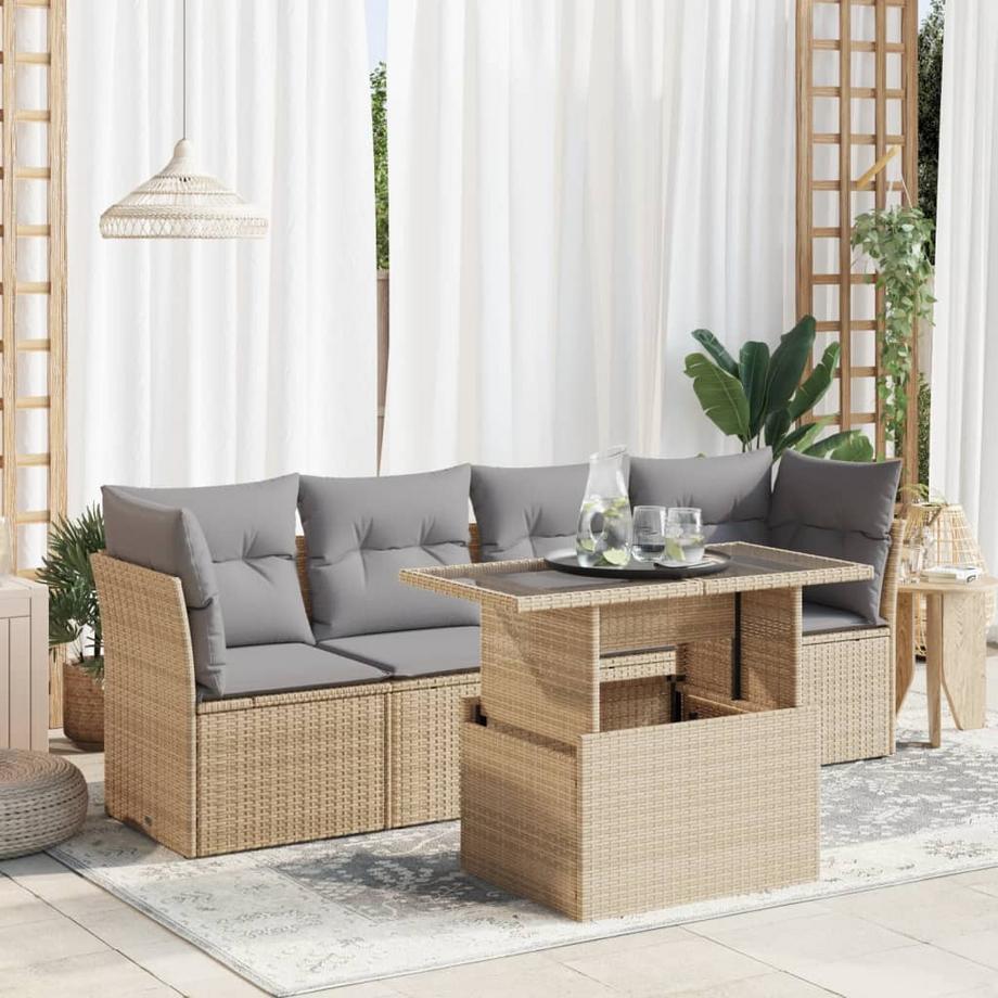 VidaXL set di divani da giardino Polirattan  