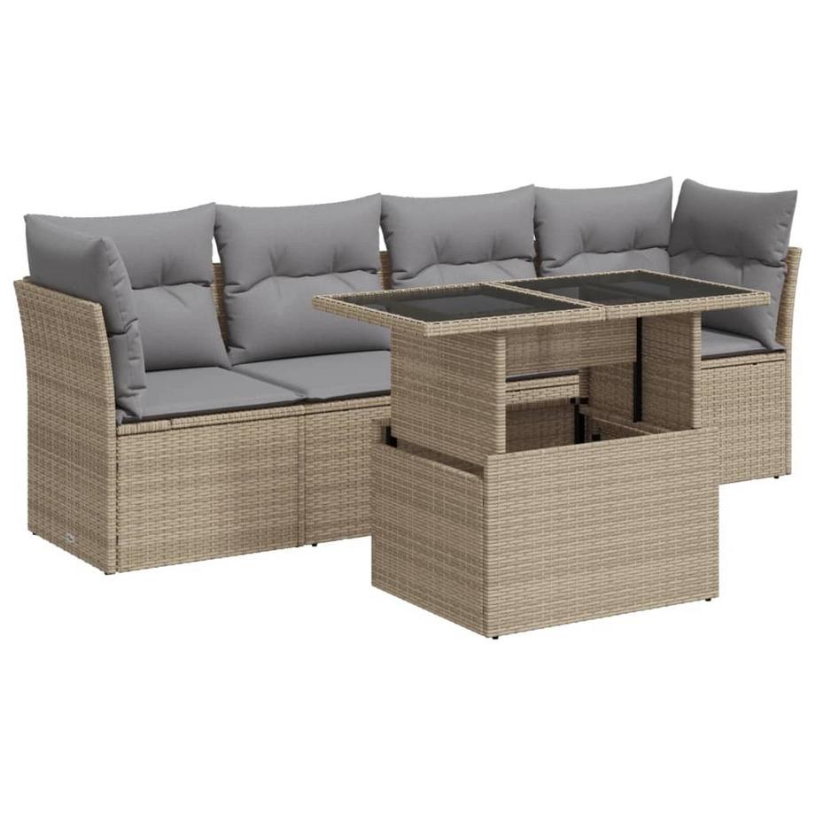 set di divani da giardino Polirattan