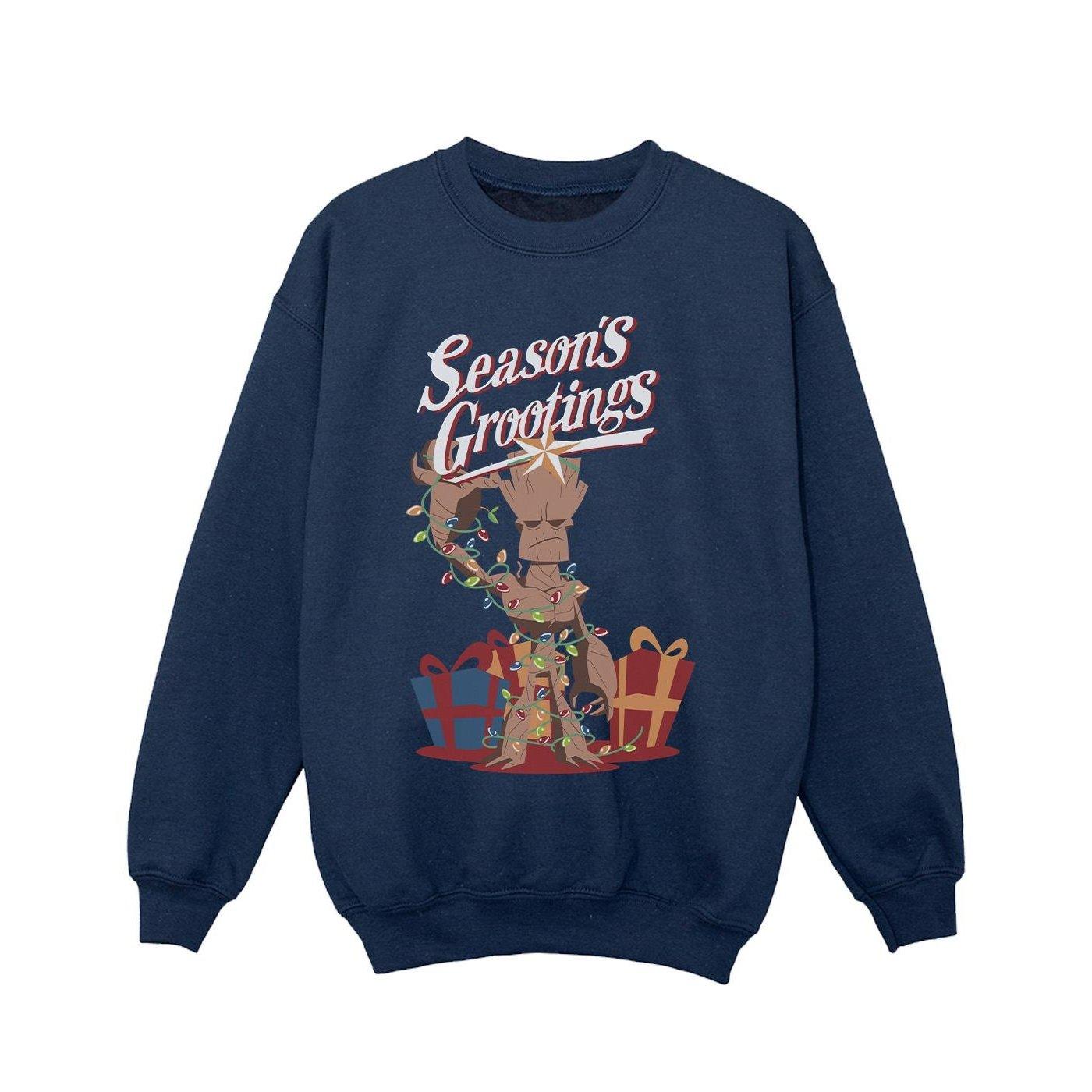 Image of Comics Groot Season's Grootings Sweatshirt Unisex Marine 104