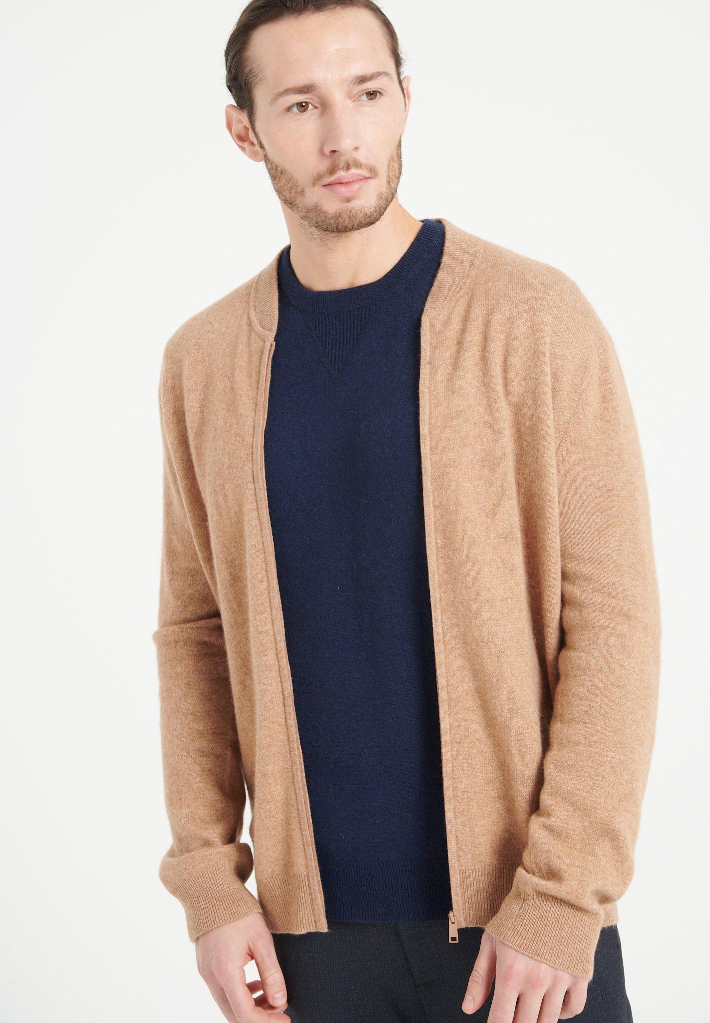 Studio Cashmere8  LUKE 10 Cardigan con collo a bomber - 100% cashmere 