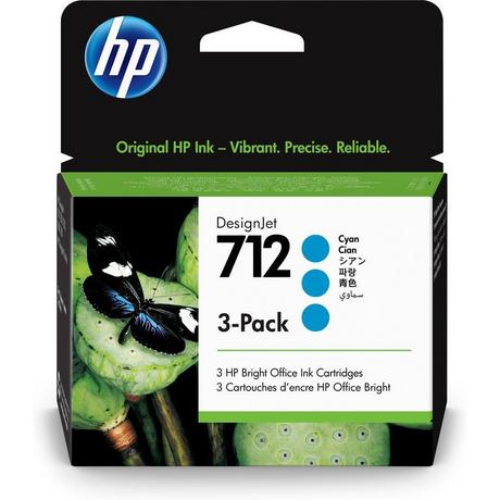 Hewlett-Packard  HP Tintenpatrone 712 cyan 3ED77A DesignJet T230/250/630 3 Stück 