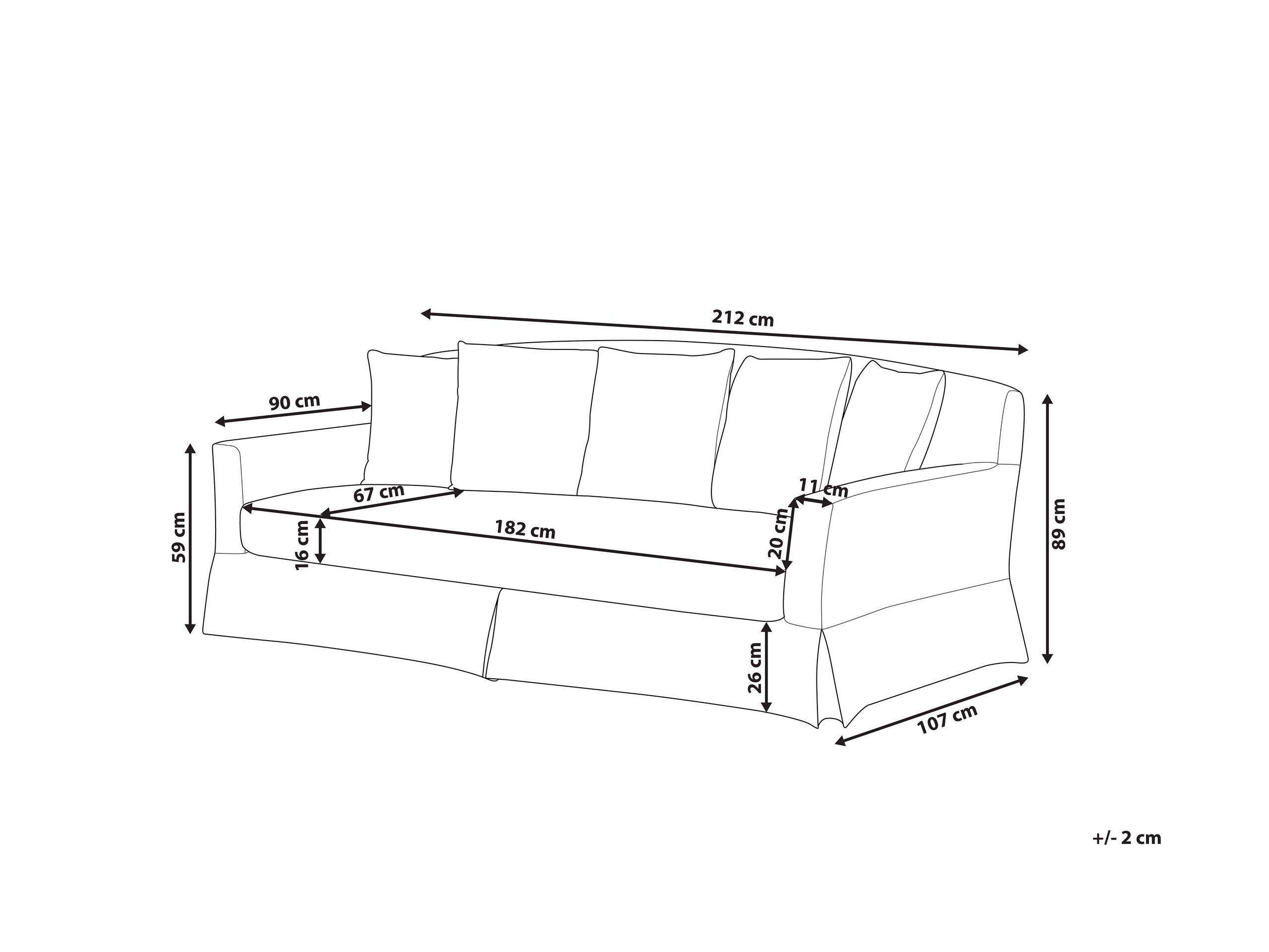 Beliani  Bezug für 3-Sitzer Sofa aus Polyester GILJA 