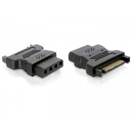 DeLock  DeLOCK Adapter Power - IDE drive > 4 Pin SATA 15 p IDE 4p Nero 