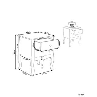 Beliani Nachttisch mit 2 Schubladen aus MDF-Platte Modern LANE  