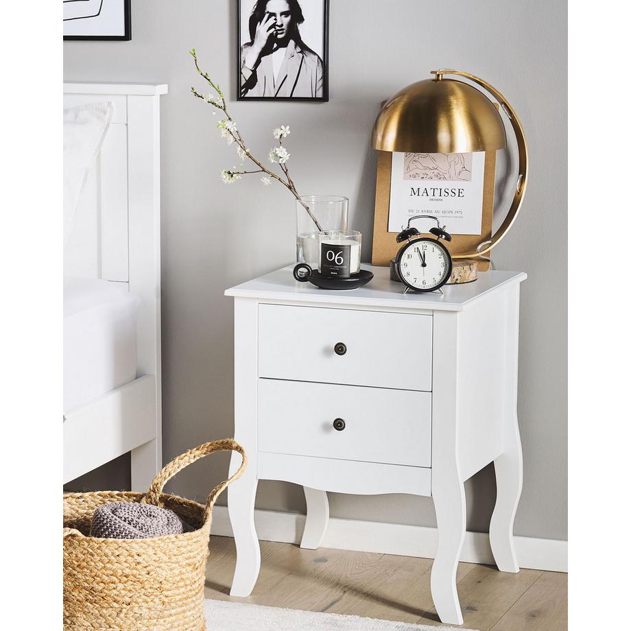 Beliani Table de nuit à 2 tiroirs en MDF Cottage LANE  