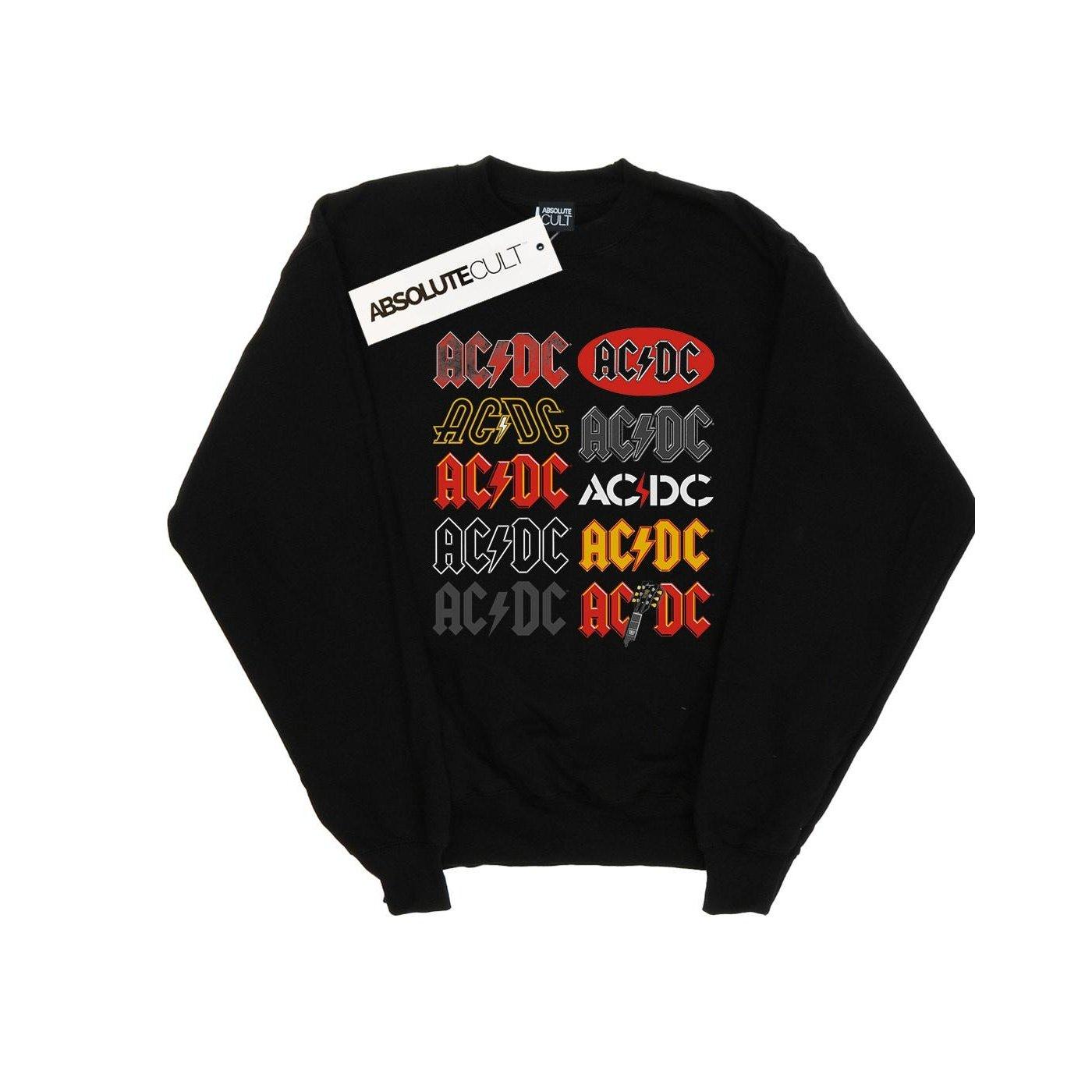Image of Acdc Multi Logos Sweatshirt Damen Schwarz S
