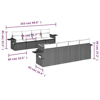 VidaXL set divano da giardino Polirattan  