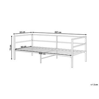 Beliani Lit avec sommier en Métal Industriel BATTUT  