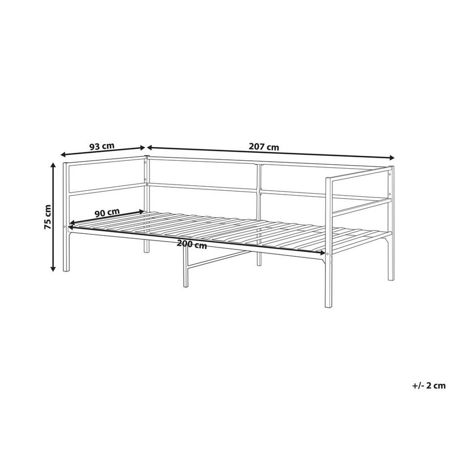Beliani Lit avec sommier en Métal Industriel BATTUT  