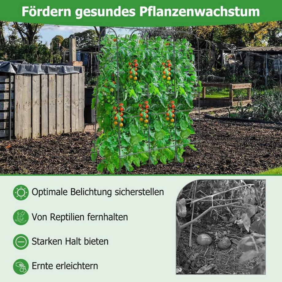 Northio Treillis en métal avec filet pour plantes grimpantes, support en forme de U pour concombre de jardin haut  