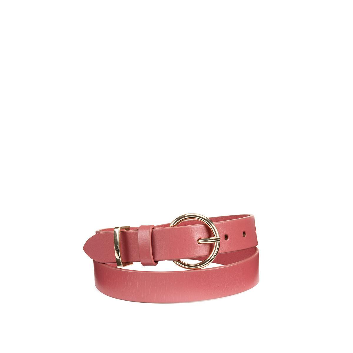 Image of Ledergürtel Mit Goldfarbener Schnalle Damen Rosa 75