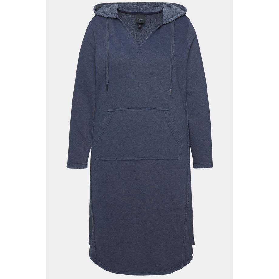 Ulla Popken Abito in felpa Cappuccio Scollatura a V Maniche Lunghe  