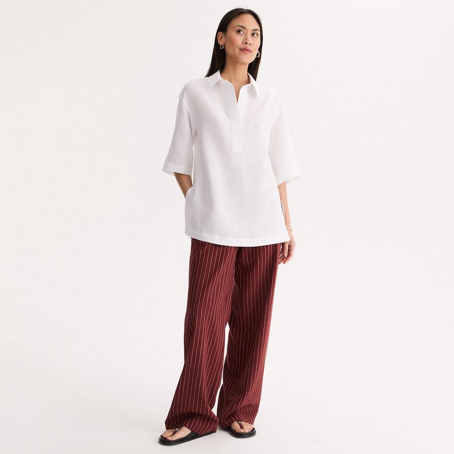 La Redoute Collections Tunica Blusa Maniche 3/4 Lyocell Lino  