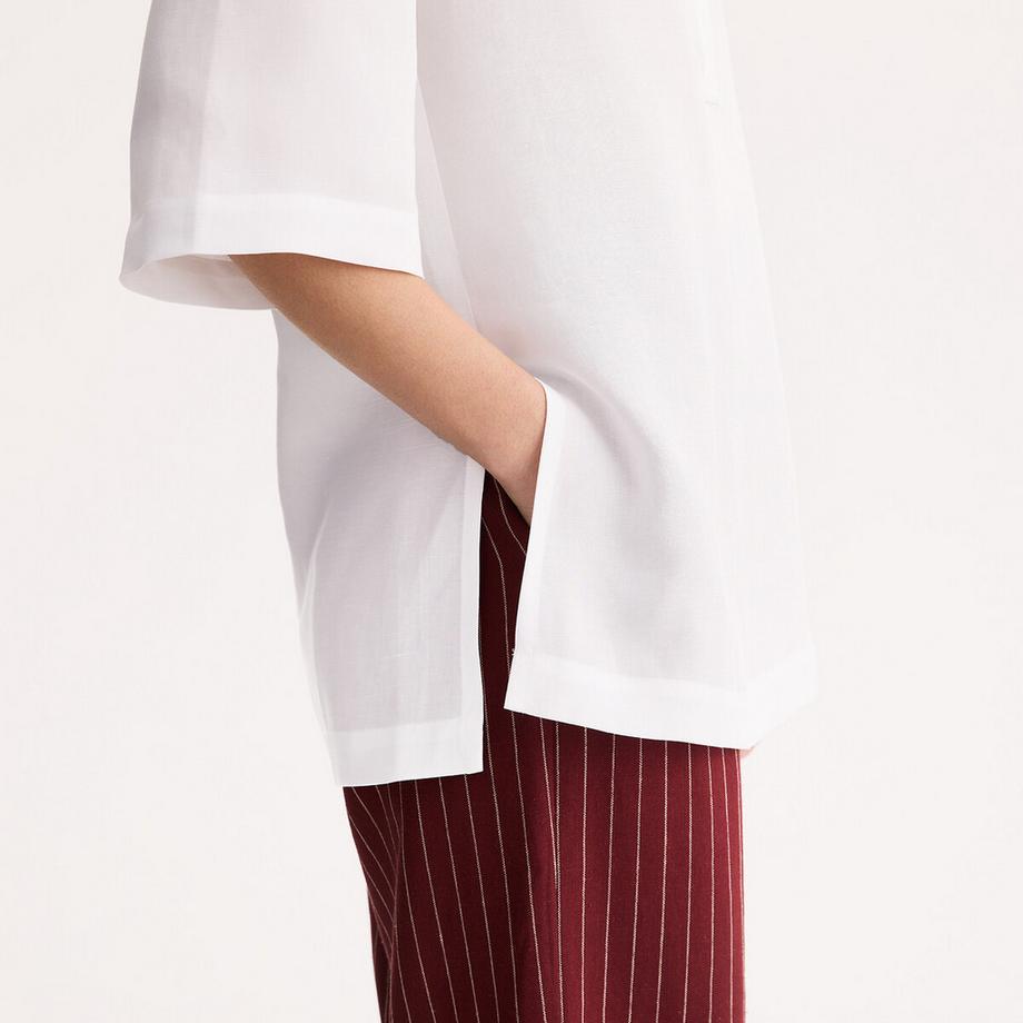 La Redoute Collections Tunica Blusa Maniche 3/4 Lyocell Lino  