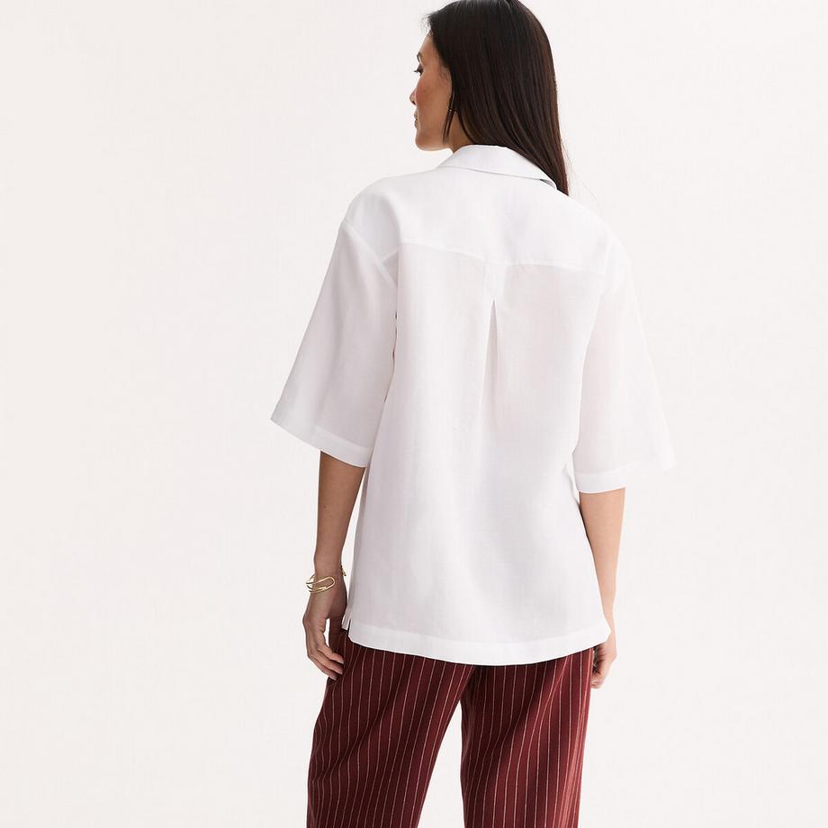 La Redoute Collections Tunica Blusa Maniche 3/4 Lyocell Lino  