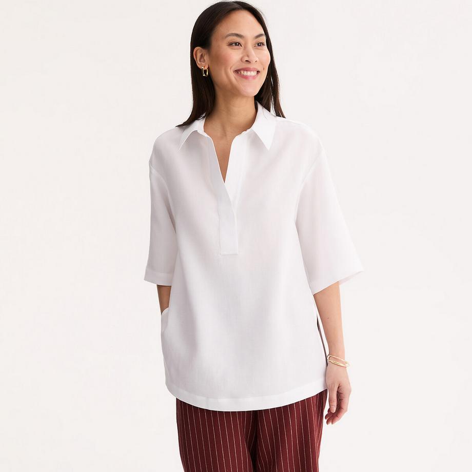 La Redoute Collections Tunica Blusa Maniche 3/4 Lyocell Lino  