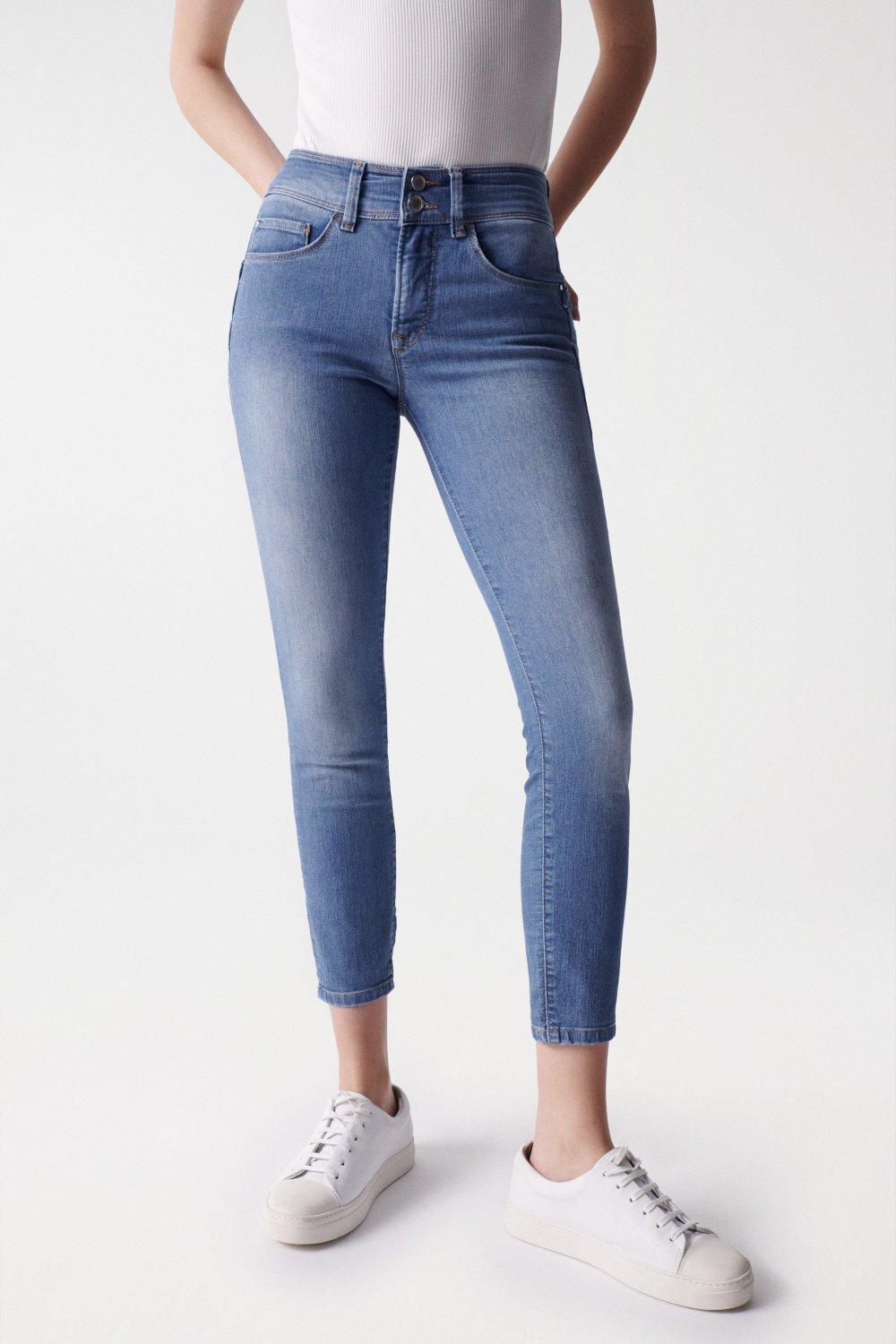 Image of Jeans Secret Cropped Skinny Damen Blau W36