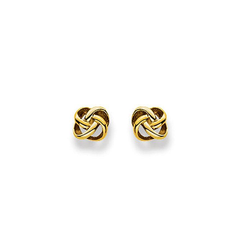 MUAU Schmuck  Clous d'oreilles or jaune 750, 6mm 