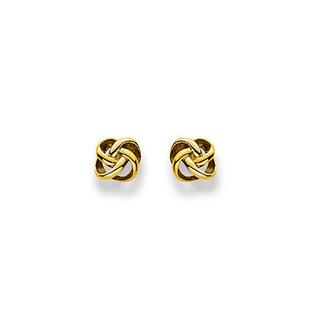 MUAU Schmuck  Clous d'oreilles or jaune 750, 6mm 