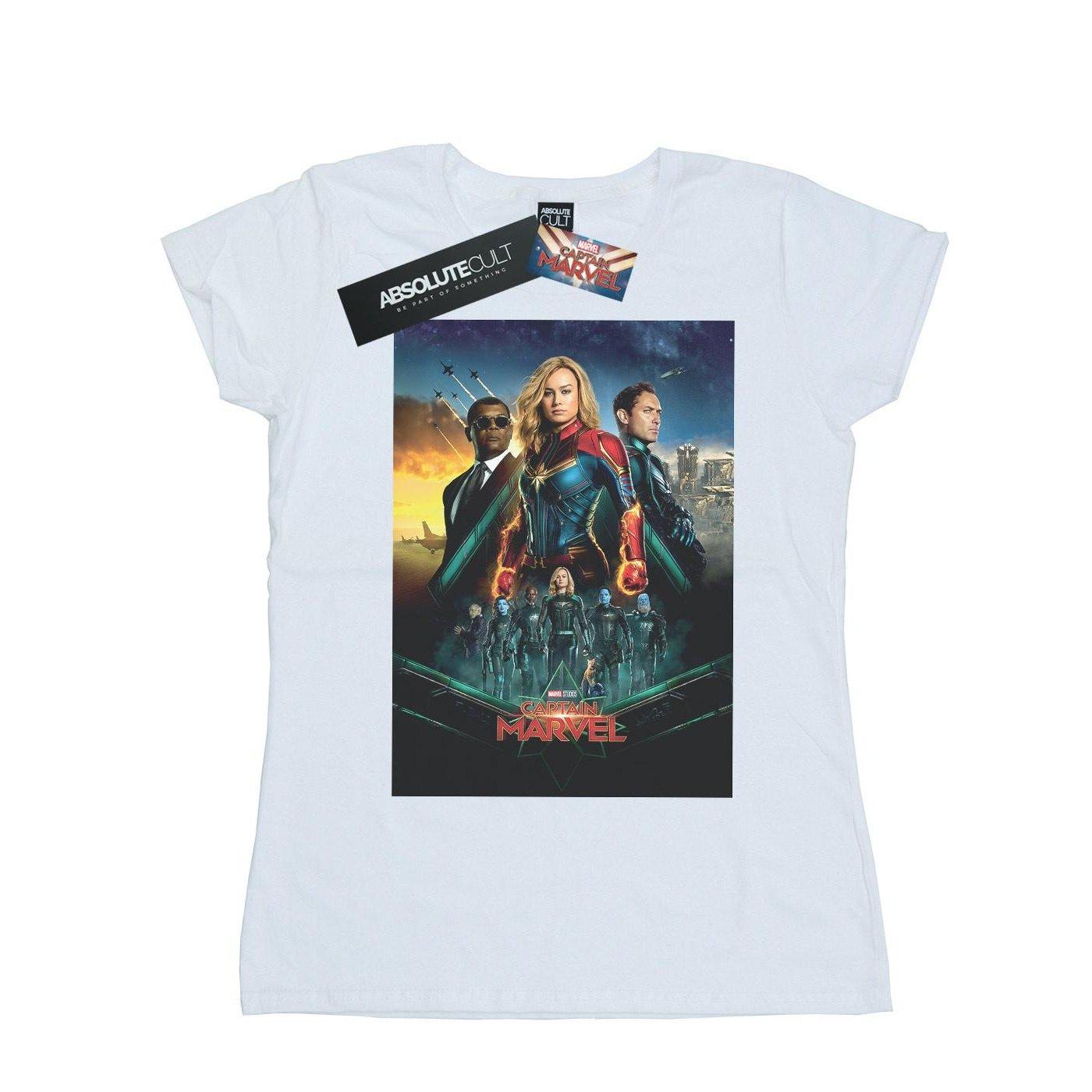 Image of Captain Movie Starforce Poster Tshirt Damen Weiss XXL