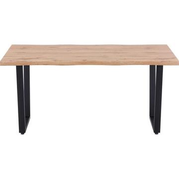 Table à manger décor chêne sauvage, piètement luge 160x90