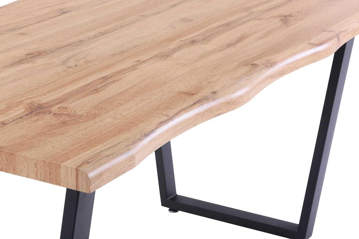 mutoni Table à manger décor chêne sauvage, piètement luge 160x90  