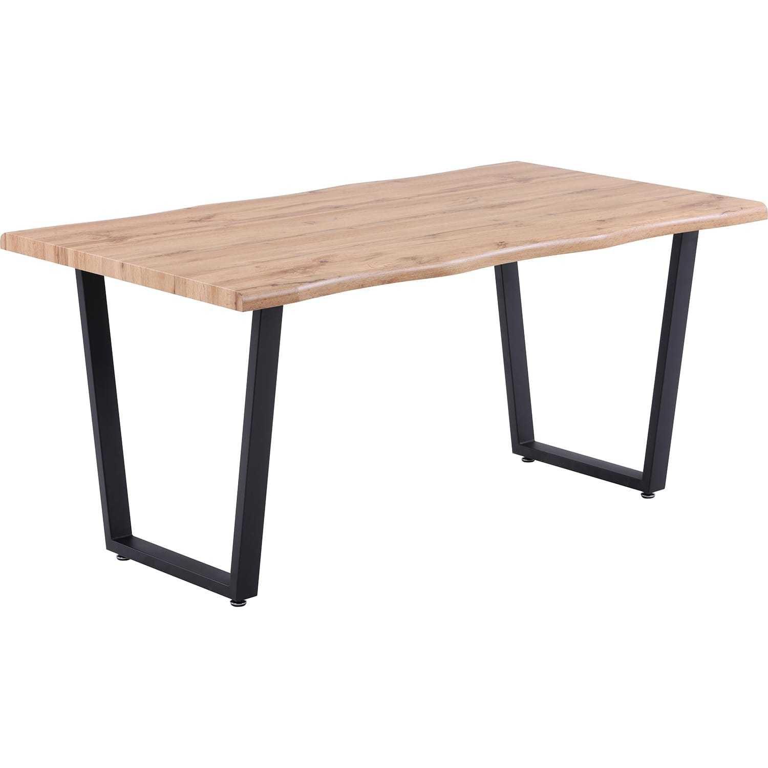 mutoni Table à manger décor chêne sauvage, piètement luge 160x90  