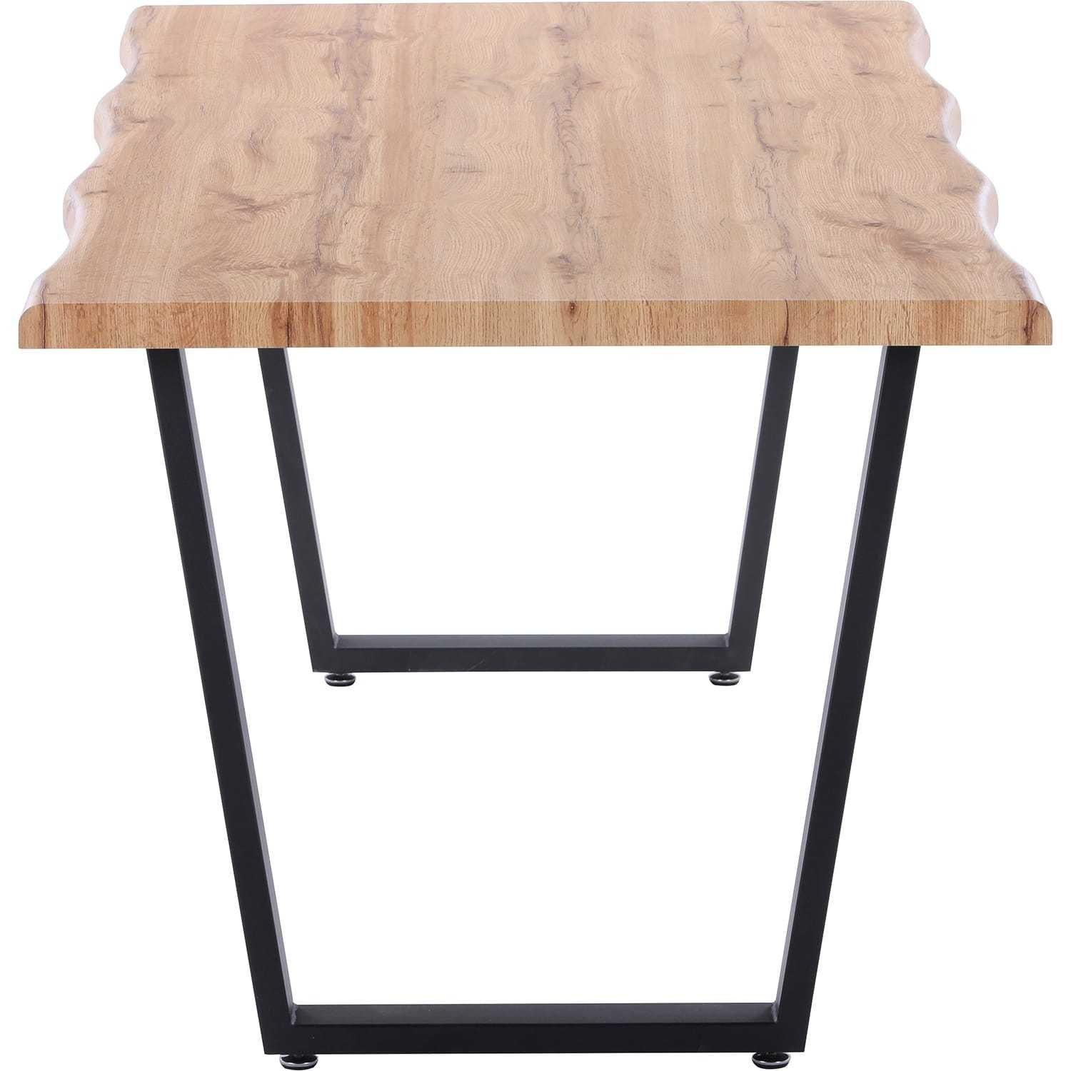 mutoni Table à manger décor chêne sauvage, piètement luge 160x90  