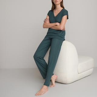 La Redoute Collections Pyjama Col V Détail Dentelle  