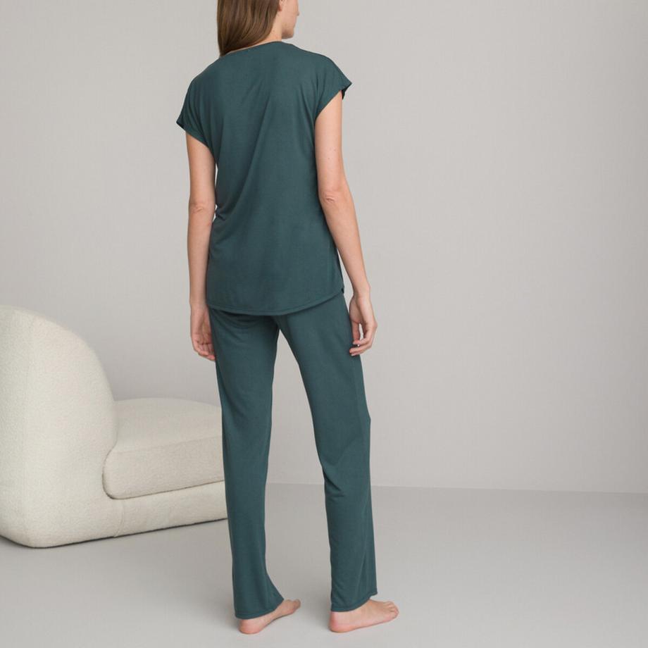 La Redoute Collections Pyjama V-Ausschnitt Spitze  