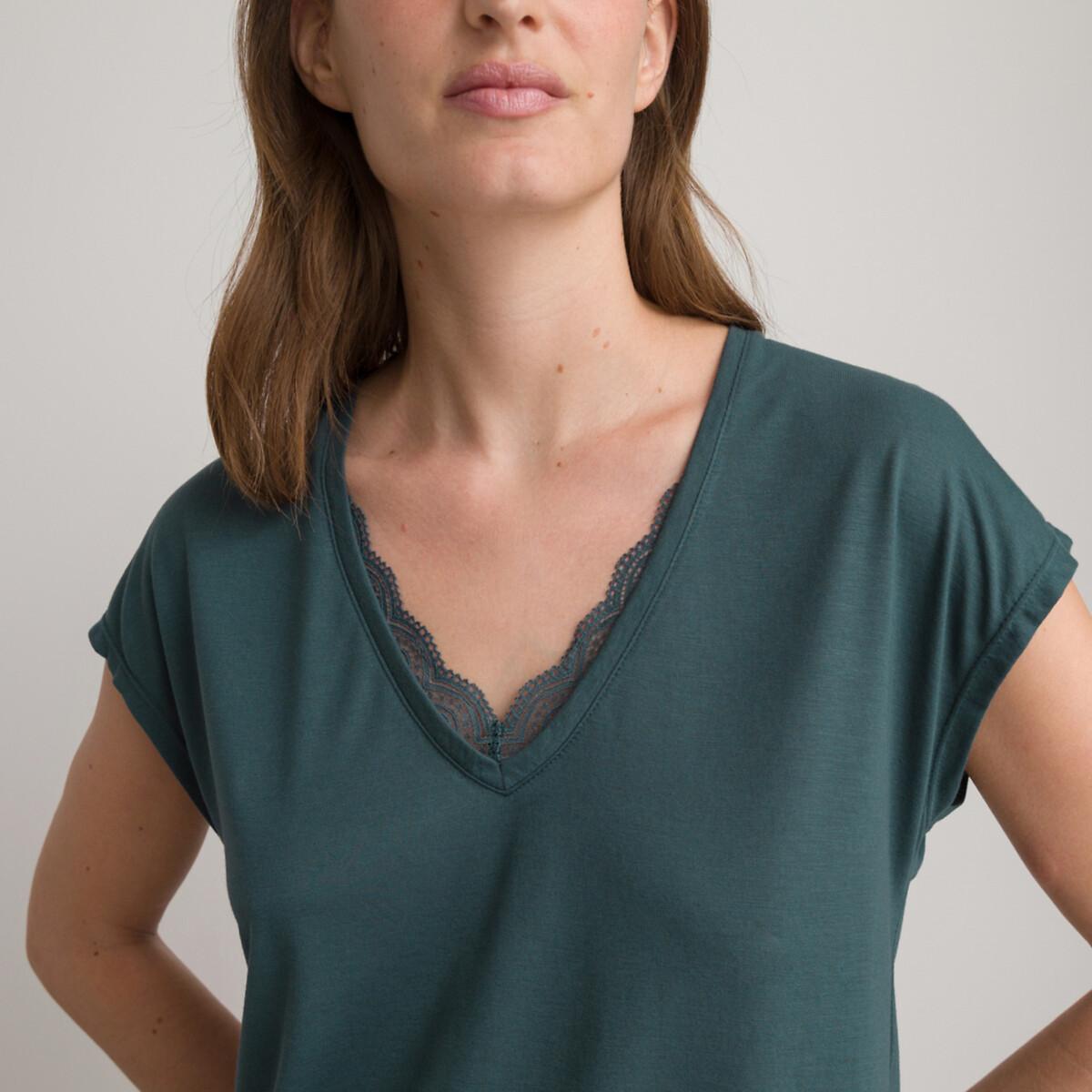 La Redoute Collections Pyjama Col V Détail Dentelle  