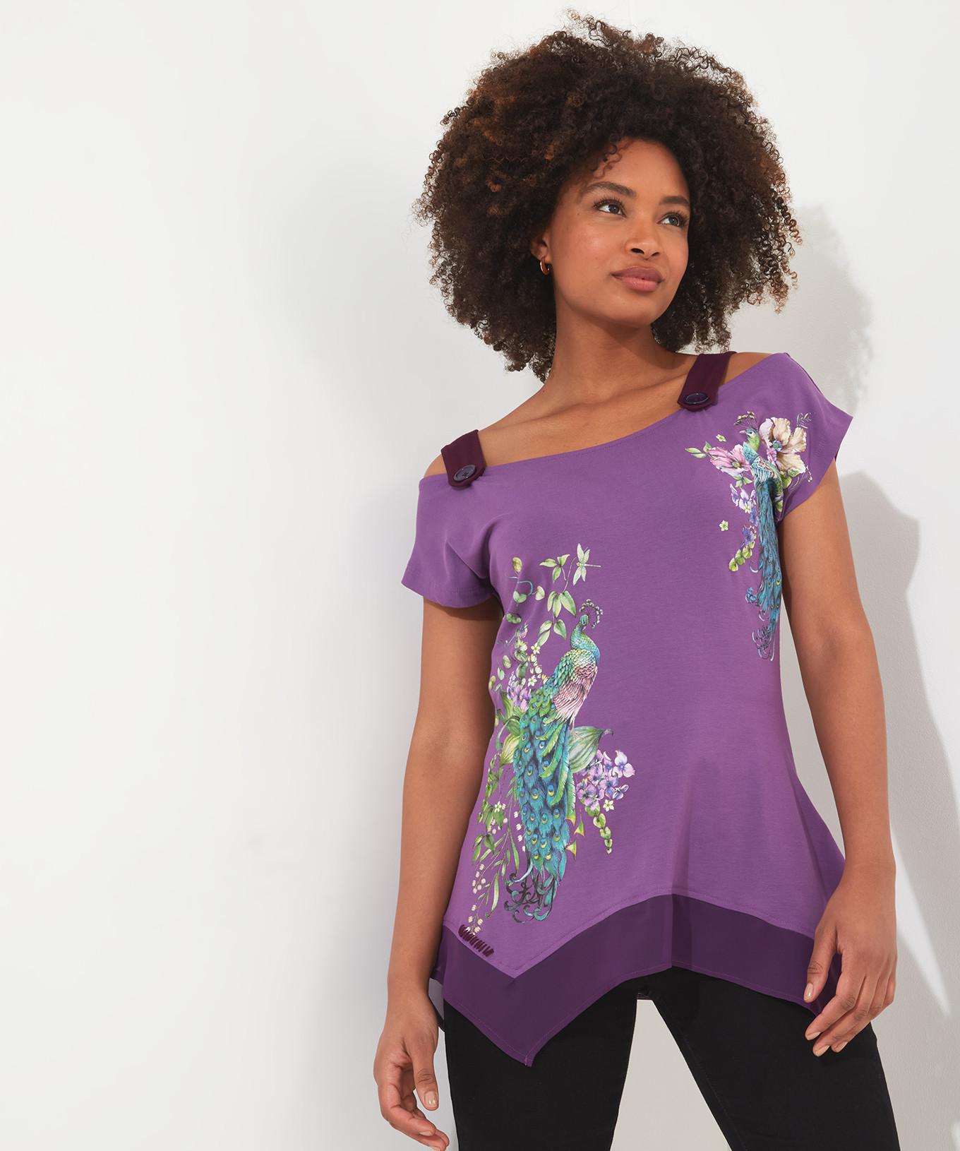 Joe Browns  Pfauen-Grafik-Jersey-Top 