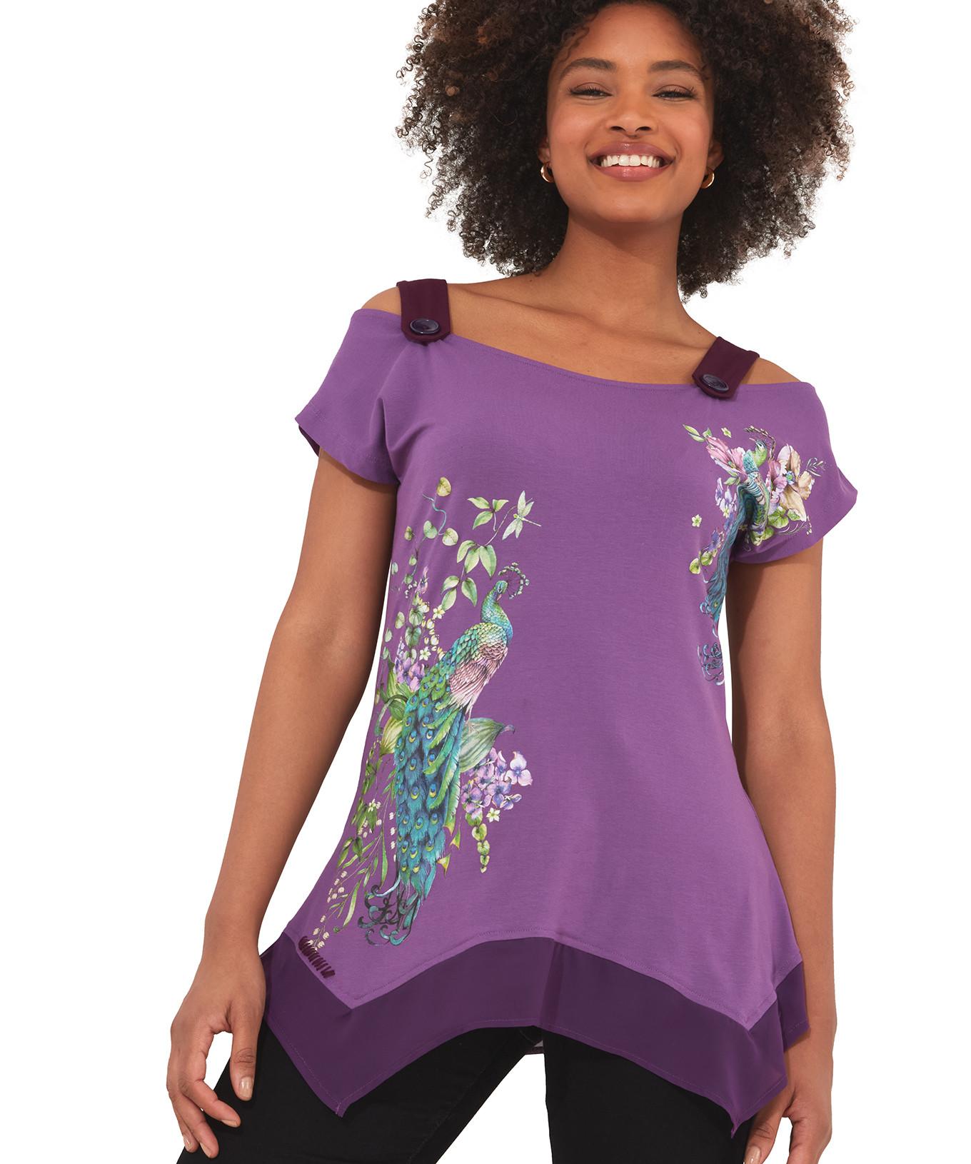 Joe Browns  Pfauen-Grafik-Jersey-Top 