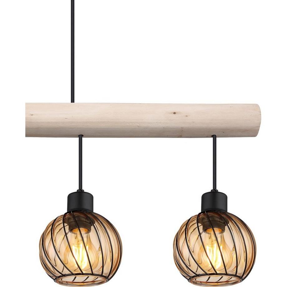 mutoni Lampe à suspension Paulo métal noir mat 4xE27  