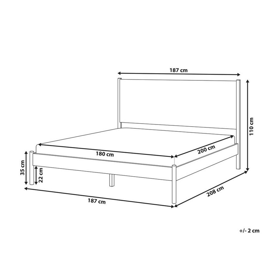 Beliani Lit avec sommier en Bois de pin Minimaliste BRUNEMONT  