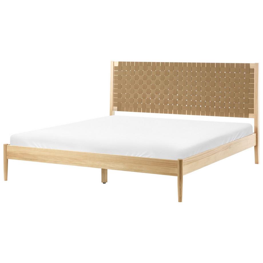 Beliani Lit avec sommier en Bois de pin Minimaliste BRUNEMONT  