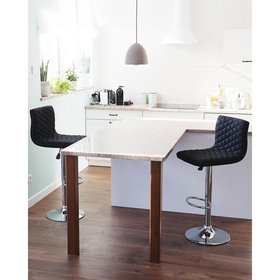 Beliani Lot de 2 chaises de bar en Tissu Traditionnel ORLANDO  