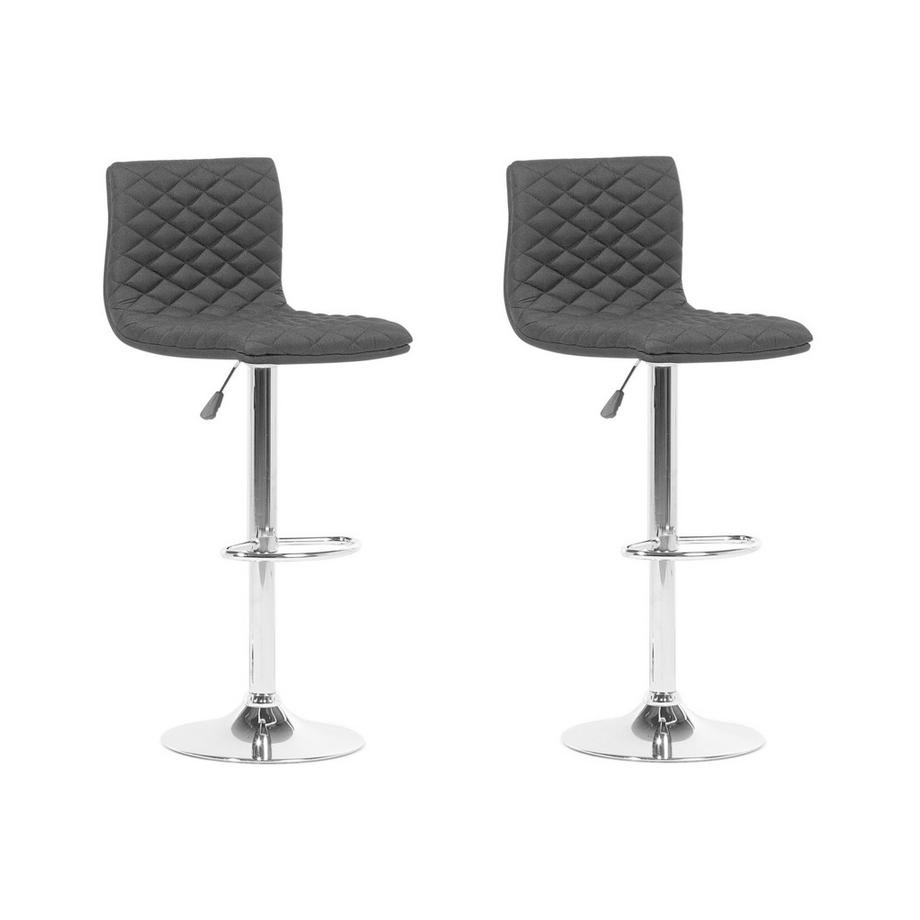 Beliani Lot de 2 chaises de bar en Tissu Traditionnel ORLANDO  