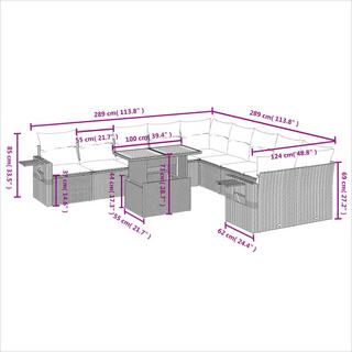 VidaXL set divano da giardino Polirattan  