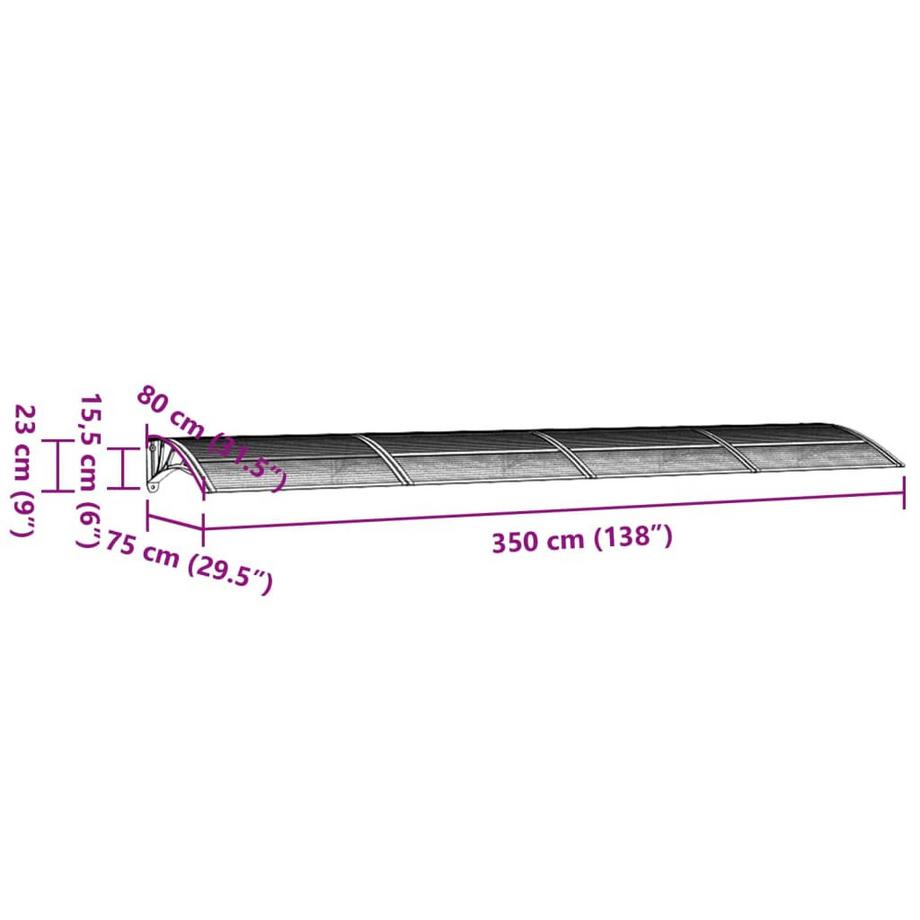 VidaXL Türvordach polycarbonat  