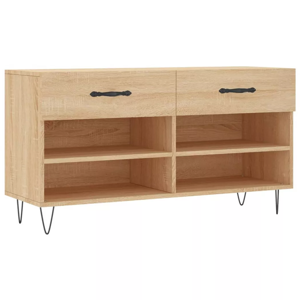 Banc à chaussures chêne sonoma 102x35x55 cm bois d ingénierie