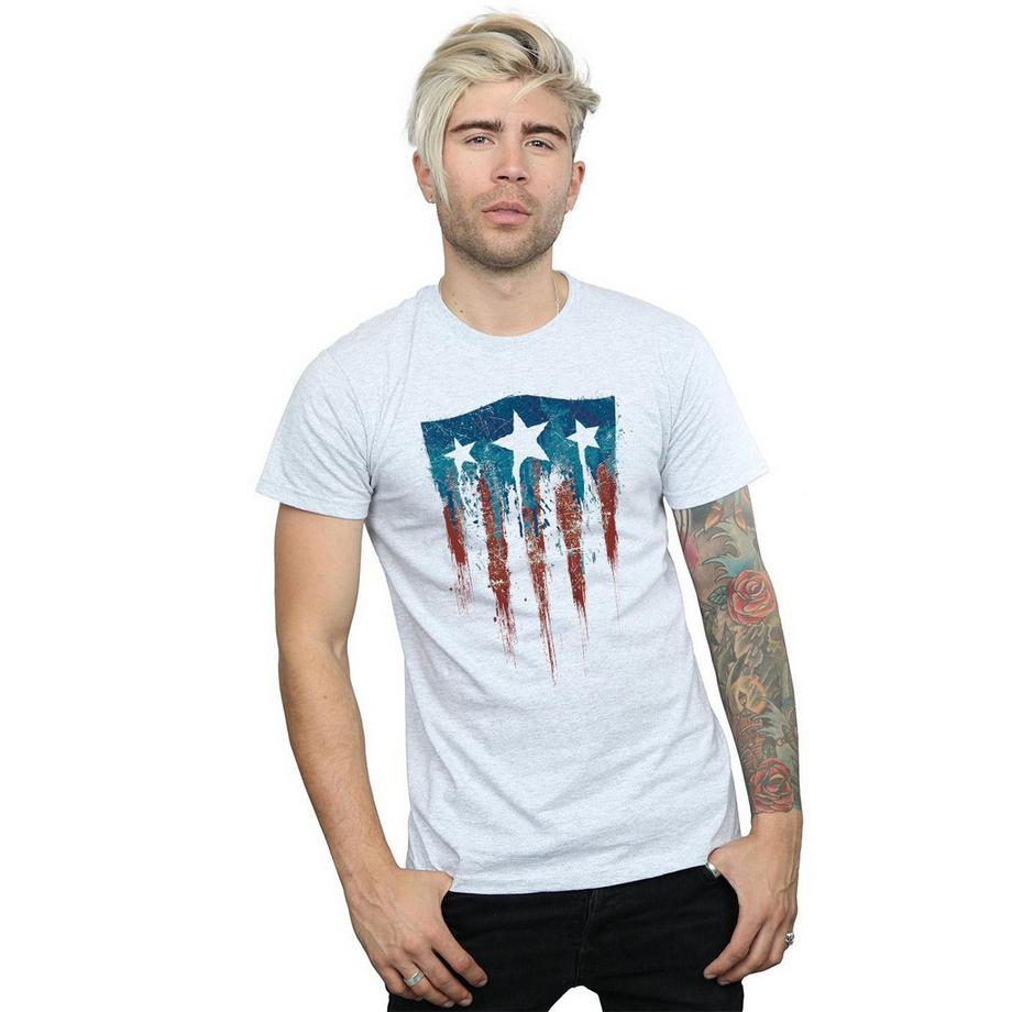 MARVEL Avengers Captain America Shield Paint Splatter T-Shirt  