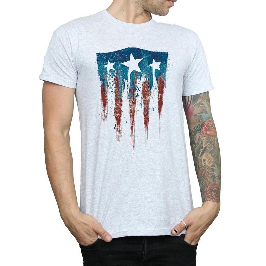 MARVEL Avengers Captain America Shield Paint Splatter T-Shirt  