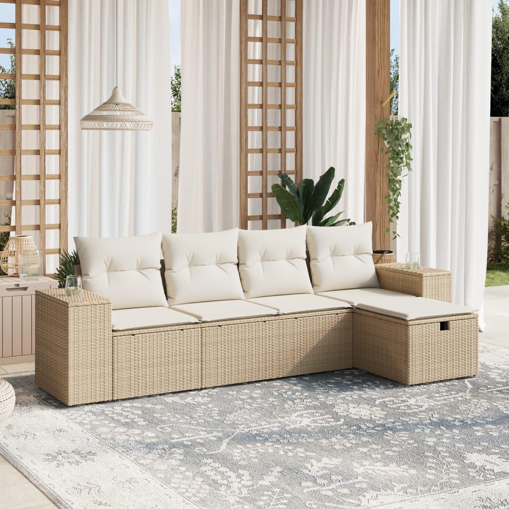 VidaXL set divano da giardino Polirattan  